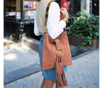Load image into Gallery viewer, Suede Tassel Shoulder Bag 