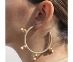 Load image into Gallery viewer, Sustainable Wrapped Dot Hoops - Keentu 