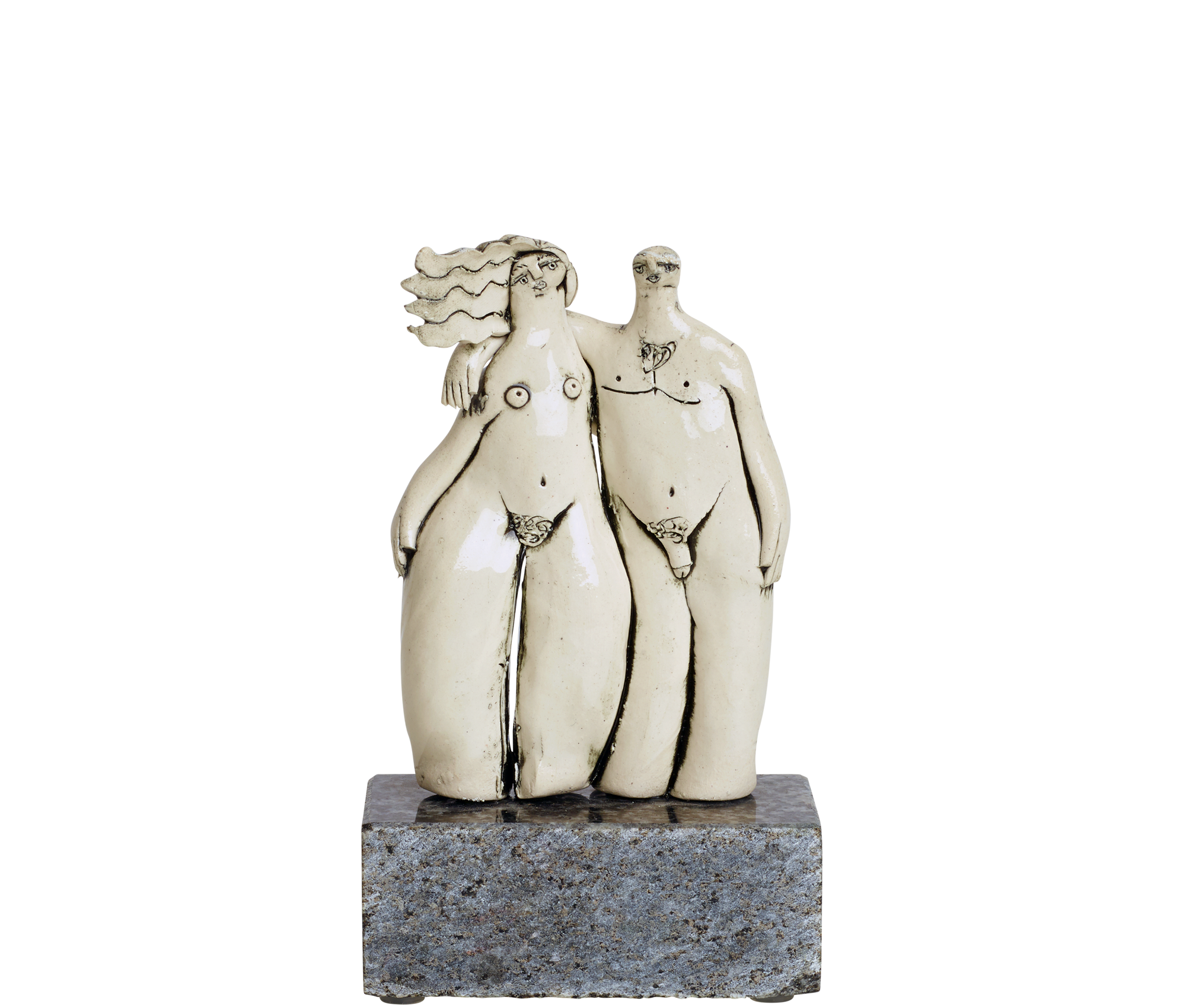 Home Decor Adam and Eve Porcelain Statuette