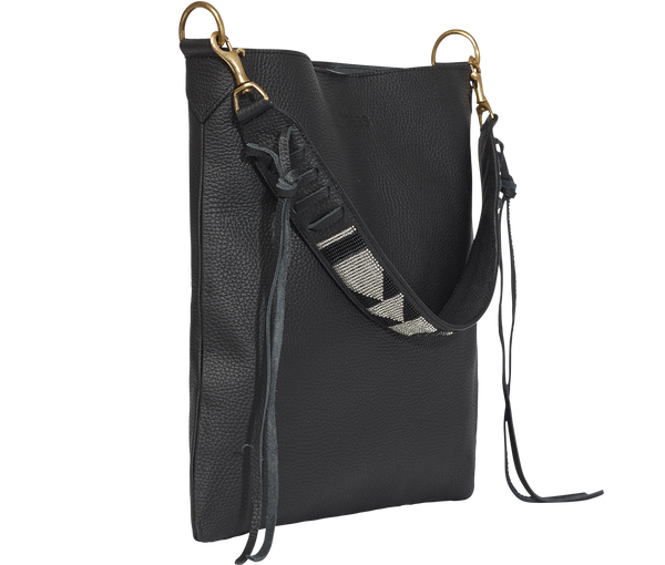 Split suede crossbody bag with beaded strap 2025