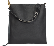 Handbag Black Beaded Strap Shoulder Bag