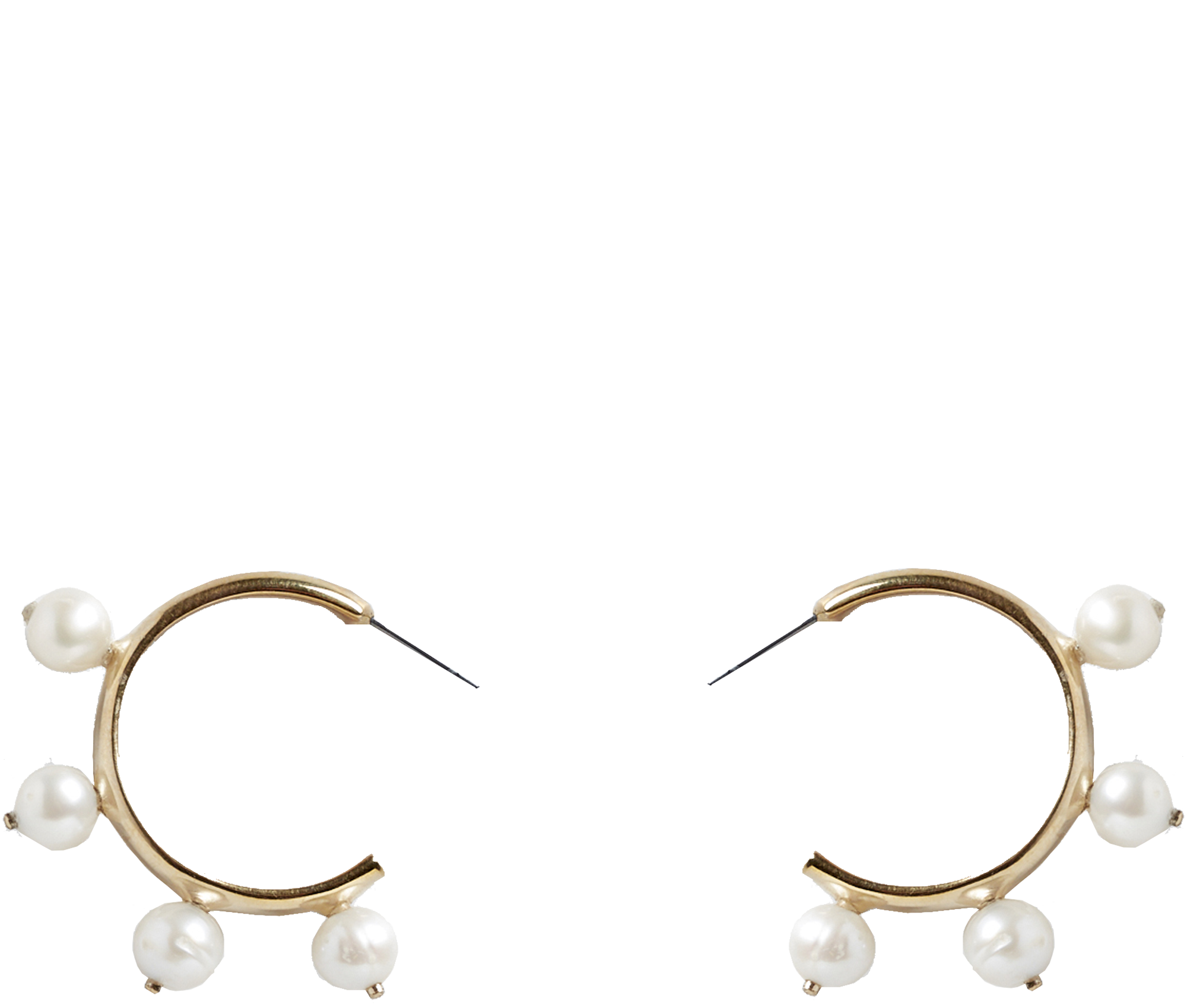 Jewelry Pearl Dot Hoop Earrings