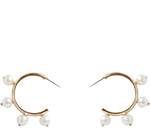 Load image into Gallery viewer, Jewelry Pearl Dot Hoop Earrings 