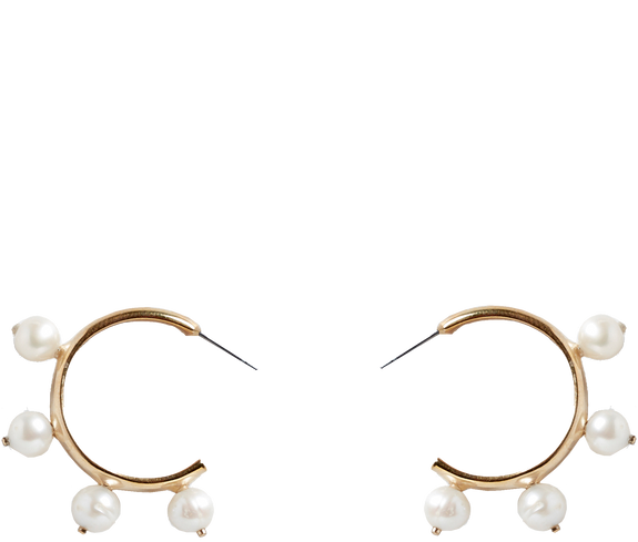 Jewelry Pearl Dot Hoop Earrings