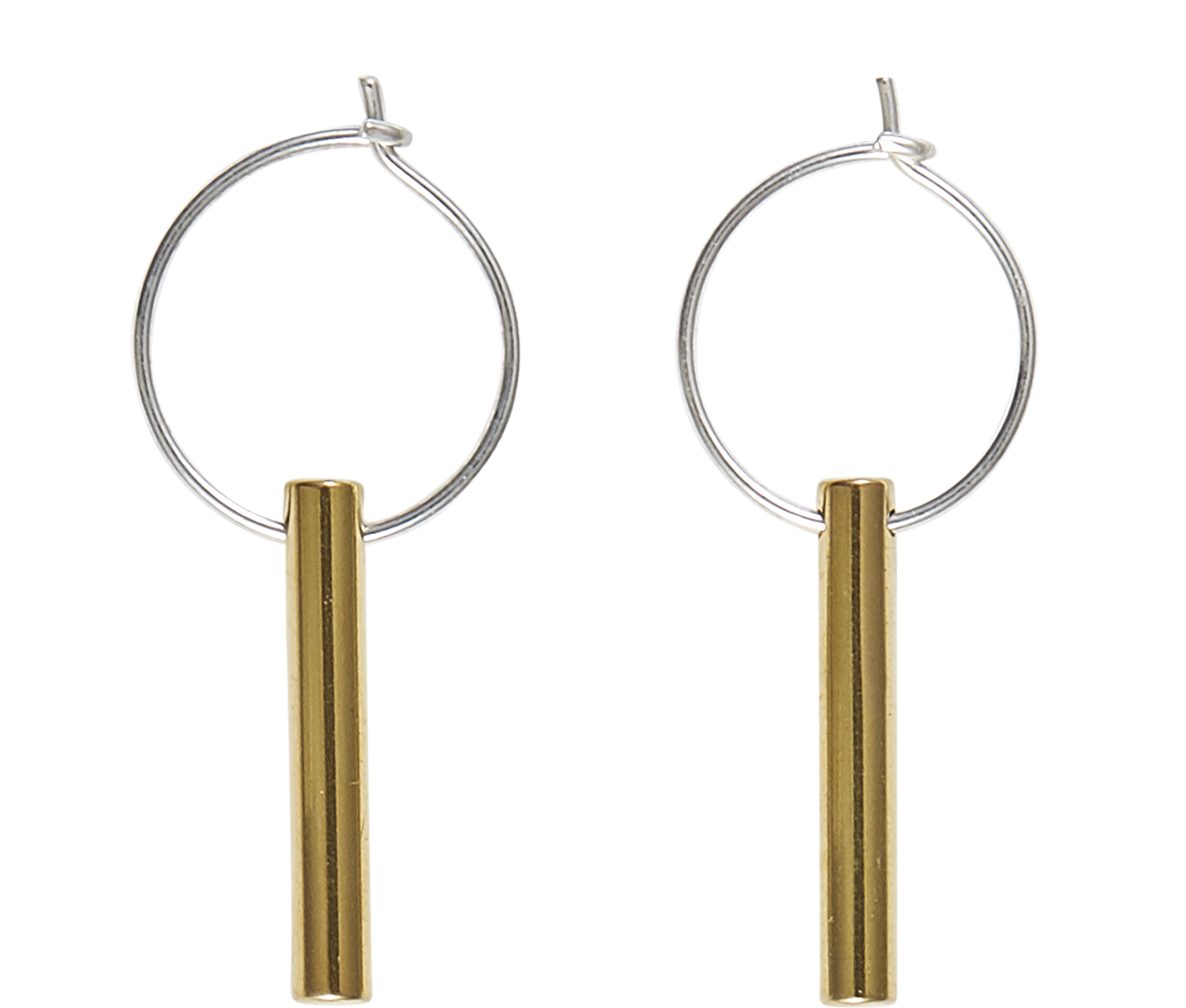 Jewelry Gold And Silver Short Drop Earrings