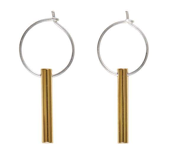 Jewelry Gold And Silver Short Drop Earrings