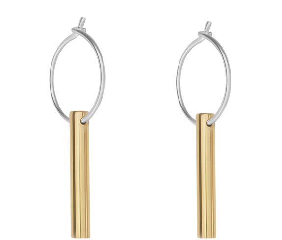 Jewelry Gold And Silver Short Drop Earrings