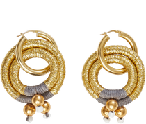 Jewelry Gold Double Hoop Earrings