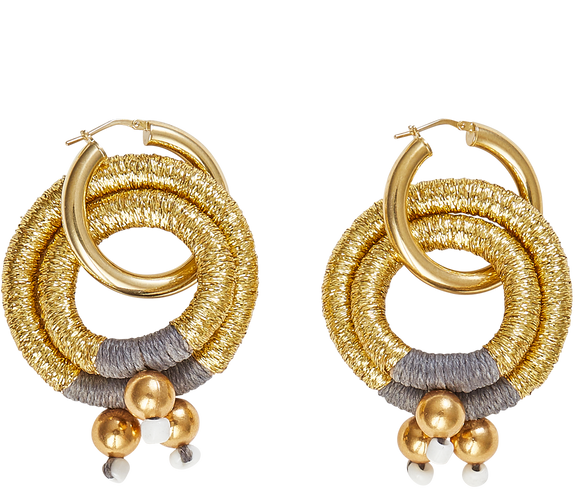 Jewelry Gold Double Hoop Earrings