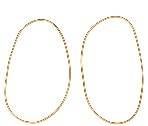 Jewelry Gold Irregular Circle Earrings