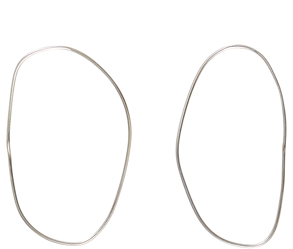 Jewelry Silver Irregular Circle Earrings
