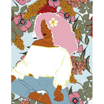 Load image into Gallery viewer, Home Decor Sitting Woman Art Print 