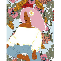 Home Decor Sitting Woman Art Print