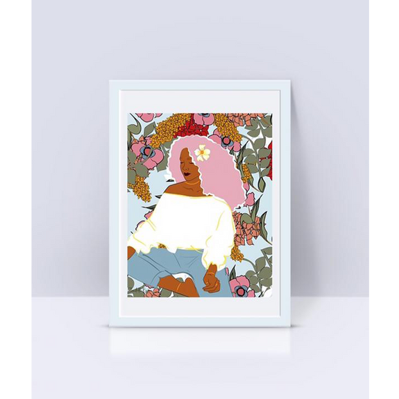 Home Decor Sitting Woman Art Print
