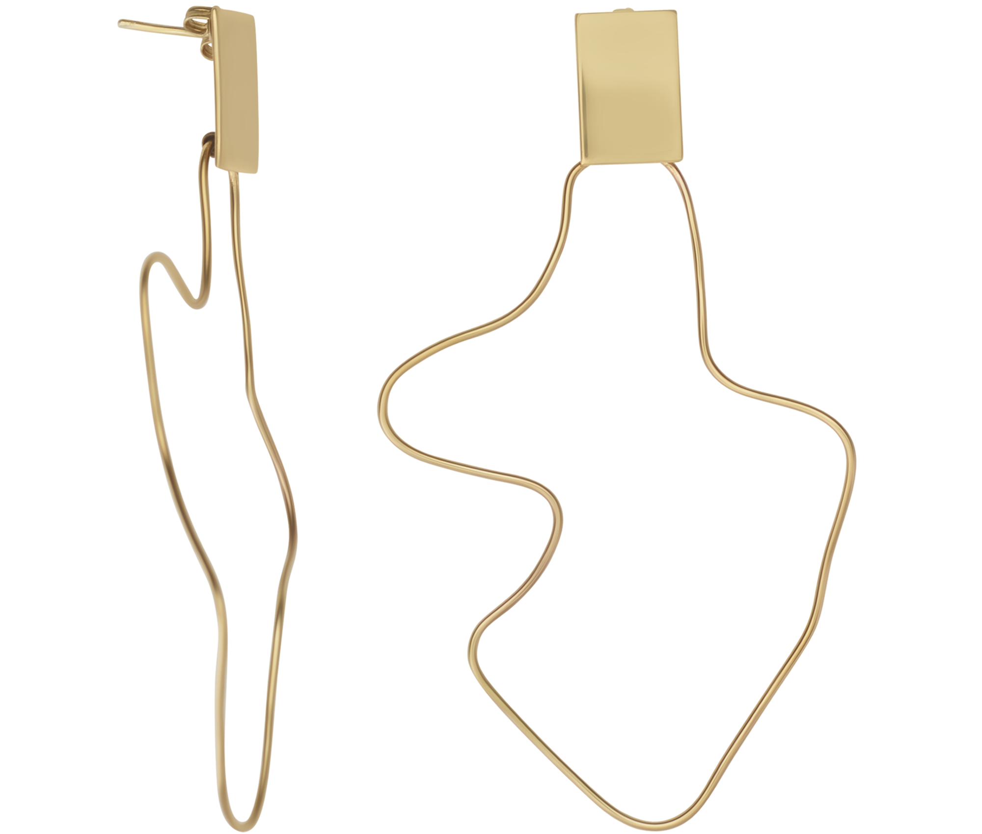 Jewelry Square Stud Sculpture Earring - Keentu