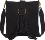 Load image into Gallery viewer, Handbag Black Suede Crossbody Bag 