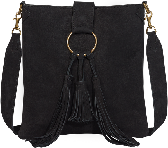 Handbag Black Suede Crossbody Bag