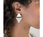 Load image into Gallery viewer, Ethical Hanging Striped Triangle Earrings - Keentu 