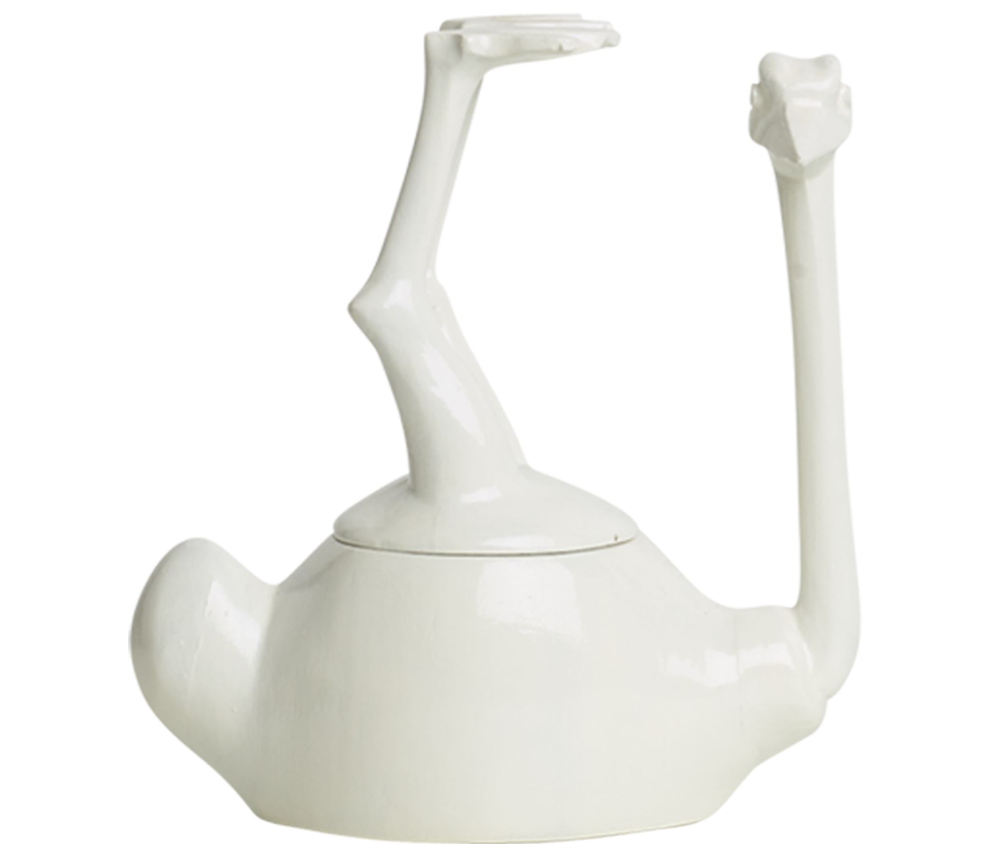 Home Decor White Gloss Upside Down Ostrich Jar