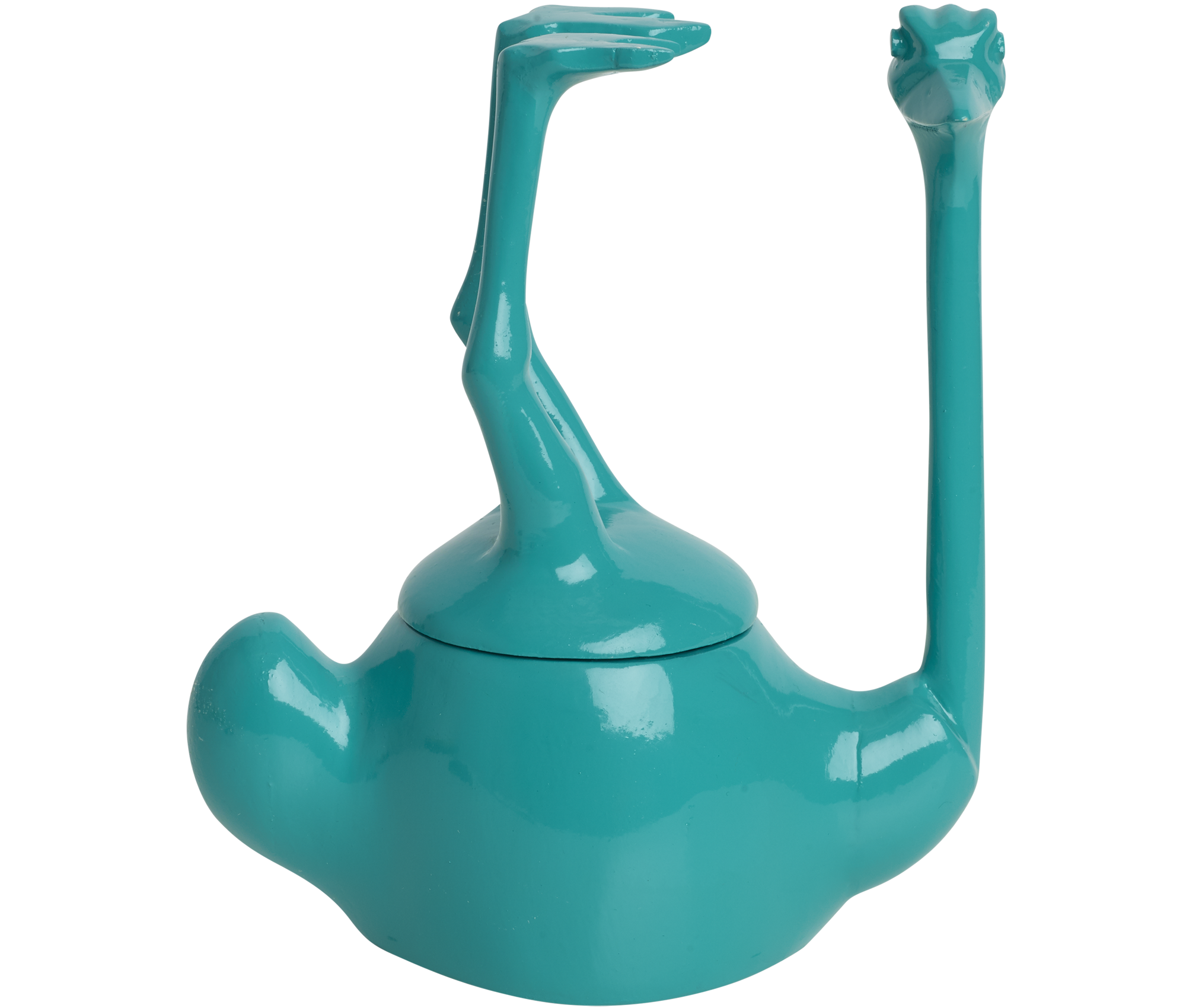 Home Decor Teal Gloss Upside Down Ostrich Jar