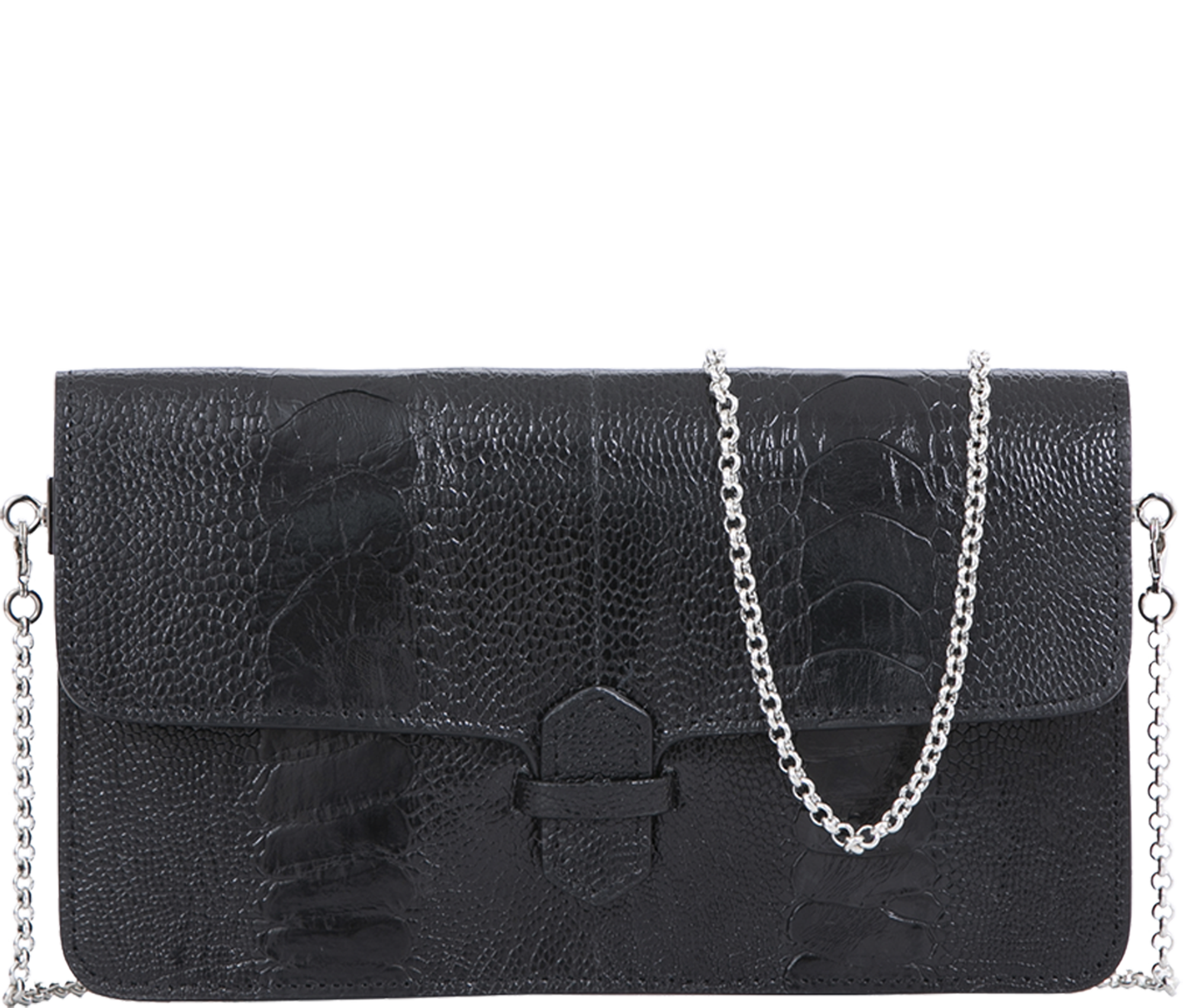 Handbag Black Ostrich Shin Wallet Crossbody Bag