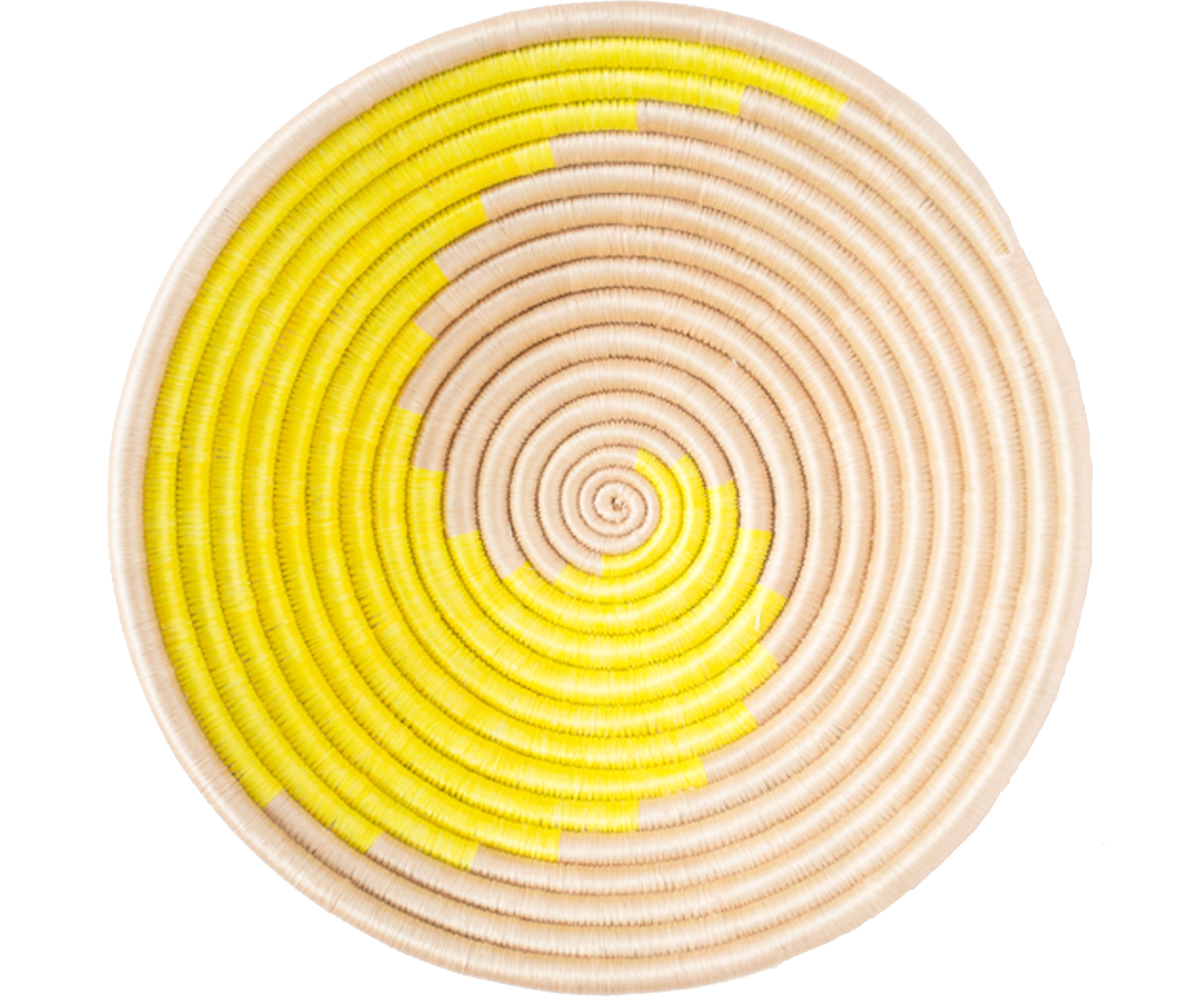 Home Decor Yellow Swirl Woven Bowl