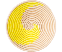 Home Decor Yellow Swirl Woven Bowl